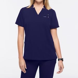 JAANUU Navy Blue Scrub Top